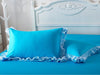 SunnyRain 2-Pieces Solid Color Pillow Cover Rectangle Bed Pillow Case Cotton Pillowcase Lace Edge Solf Easy Care 48x74cm