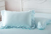 SunnyRain 2-Pieces Solid Color Pillow Cover Rectangle Bed Pillow Case Cotton Pillowcase Lace Edge Solf Easy Care 48x74cm