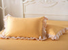 SunnyRain 2-Pieces Solid Color Pillow Cover Rectangle Bed Pillow Case Cotton Pillowcase Lace Edge Solf Easy Care 48x74cm