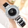 Kimio ultra slim Top Brand Woman watches Fashion Ladies Crystal Clock Black Ceramics Gold Luxury Women Rhinestone Diamond Watch