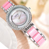 Kimio ultra slim Top Brand Woman watches Fashion Ladies Crystal Clock Black Ceramics Gold Luxury Women Rhinestone Diamond Watch