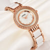 Kimio ultra slim Top Brand Woman watches Fashion Ladies Crystal Clock Black Ceramics Gold Luxury Women Rhinestone Diamond Watch