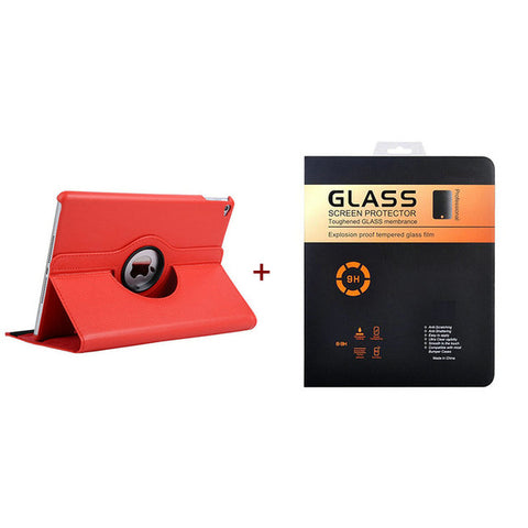 For Case Apple iPad Air 2 PU Leather Smart Stand Flip Case Cover 360 Rotating Premium Tempered Glass Screen Protector Gifts