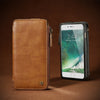 FLOVEME Vintage Wallet Case for iPhone 6 6S 7 Plus Leather Cover Zipper Handbag Card Holder Retro Phone Cases for iPhone 6 6S 7