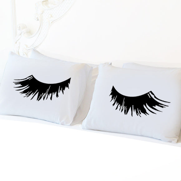 IKathoME Black/White 2 Sided Printed Eyelash Pillow Case,20x30