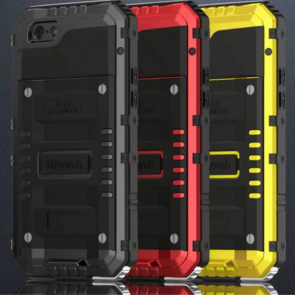 LUPHIE Under Water Sealed Life Waterproof Metal Case For iPhone 6 6S 7 Plus Aluminum Silicone Shockproof Cover + Tempered Glass