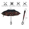 Drop Shipping Windproof Reverse Folding Double Layer Inverted Chuva Umbrella Self Stand Rain Protection C-Hook Hands For Car