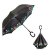 Drop Shipping Windproof Reverse Folding Double Layer Inverted Chuva Umbrella Self Stand Rain Protection C-Hook Hands For Car