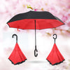 Drop Shipping Windproof Reverse Folding Double Layer Inverted Chuva Umbrella Self Stand Rain Protection C-Hook Hands For Car