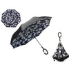 Drop Shipping Windproof Reverse Folding Double Layer Inverted Chuva Umbrella Self Stand Rain Protection C-Hook Hands For Car