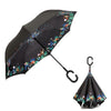 Drop Shipping Windproof Reverse Folding Double Layer Inverted Chuva Umbrella Self Stand Rain Protection C-Hook Hands For Car
