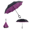 Drop Shipping Windproof Reverse Folding Double Layer Inverted Chuva Umbrella Self Stand Rain Protection C-Hook Hands For Car