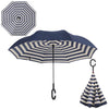 Drop Shipping Windproof Reverse Folding Double Layer Inverted Chuva Umbrella Self Stand Rain Protection C-Hook Hands For Car