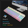 Metoo Mechanical Keyboard 87/104 Anti-ghosting Luminous Blue Black Switch LED Backlit wired Gaming Keyboard Russian stickers