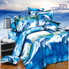Plant Blue flower 3D Polyester Bedding Set of Duvet Cover set Bed Sheet Pillowcase Bed Clothes Queen size