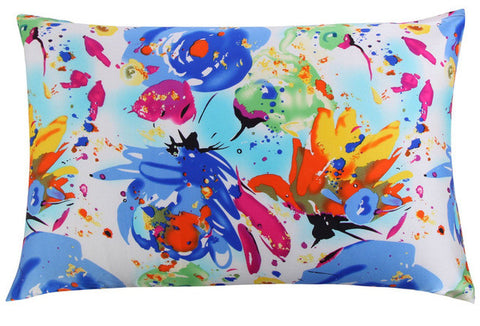 New Free shipping 100% nature mulberry floral silk pillowcase zipper pillowcases pillow case for healthy standard queen king