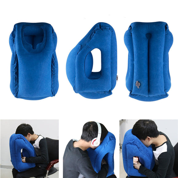 Travel pillowInflatable pillows  air soft cushion trip portable innovative products body back support Foldable blow neck pillow