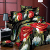 Plant Blue flower 3D Polyester Bedding Set of Duvet Cover set Bed Sheet Pillowcase Bed Clothes Queen size