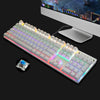 Metoo Mechanical Keyboard 87/104 Anti-ghosting Luminous Blue Black Switch LED Backlit wired Gaming Keyboard Russian stickers