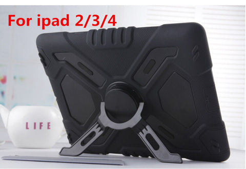 Brand Hybrid Armor Waterproof Shockproof Dustproof Kids Safe Stand Case Cover For ipad mini 1/2/3 Retina ipad 2 3 4 Air Shell
