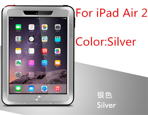 Love Mei Powerful Shockproof Aluminum Case Cover For Apple iPad Air/Air 2/Mini 2/3/4/5/6 CaseHeavy w/Gorilla Toughened Glass