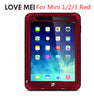 Love Mei Powerful Shockproof Aluminum Case Cover For Apple iPad Air/Air 2/Mini 2/3/4/5/6 CaseHeavy w/Gorilla Toughened Glass