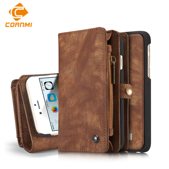 Multifunction Wallet Leather Case For IPhone 6 6s 6 Plus 7 7 Plus Pouch Phone Handbag Cover With Crd slots Stand