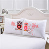 BeddingOutlet Body Pillowcase Mr and Mrs Owls Romantic Pillow Case Soft Pillow Cover Valentine's Day Gift Home Textiles One Pair