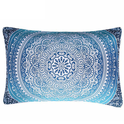 BeddingOutlet Moroccan Pillow Case Crystal Arrays Blue Bedclothes Mandala Printed Pillowcase Soft Pillow Cover 50x75cm 50x90cm