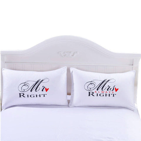 BeddingOutlet MR and MRS Pillowcases Couple Pillow Shams for Him or Her Christmas Romantic Anniversary Wedding Valentine's Gift