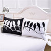 BeddingOutlet Birds Pillowcase Cover Black and White Bedclothes Plain Printed Decorative Pillow Case Family Gift a Pair 2 Sizes