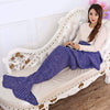 195x95CM Yarn Knitted Mermaid Tail Blanket  Soft Sleeping Bed Handmade Crochet  Anti-Pilling Portable Blanket Air Conditioning