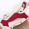 195x95CM Yarn Knitted Mermaid Tail Blanket  Soft Sleeping Bed Handmade Crochet  Anti-Pilling Portable Blanket Air Conditioning