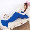 195x95CM Yarn Knitted Mermaid Tail Blanket  Soft Sleeping Bed Handmade Crochet  Anti-Pilling Portable Blanket Air Conditioning