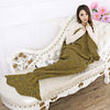 195x95CM Yarn Knitted Mermaid Tail Blanket  Soft Sleeping Bed Handmade Crochet  Anti-Pilling Portable Blanket Air Conditioning