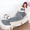195x95CM Yarn Knitted Mermaid Tail Blanket  Soft Sleeping Bed Handmade Crochet  Anti-Pilling Portable Blanket Air Conditioning