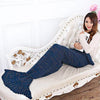195x95CM Yarn Knitted Mermaid Tail Blanket  Soft Sleeping Bed Handmade Crochet  Anti-Pilling Portable Blanket Air Conditioning