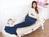 195x95CM Yarn Knitted Mermaid Tail Blanket  Soft Sleeping Bed Handmade Crochet  Anti-Pilling Portable Blanket Air Conditioning