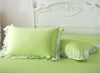 SunnyRain 2-Pieces Solid Color Pillow Cover Rectangle Bed Pillow Case Cotton Pillowcase Lace Edge Solf Easy Care 48x74cm