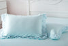 SunnyRain 2-Pieces Solid Color Pillow Cover Rectangle Bed Pillow Case Cotton Pillowcase Lace Edge Solf Easy Care 48x74cm