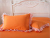 SunnyRain 2-Pieces Solid Color Pillow Cover Rectangle Bed Pillow Case Cotton Pillowcase Lace Edge Solf Easy Care 48x74cm