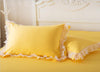 SunnyRain 2-Pieces Solid Color Pillow Cover Rectangle Bed Pillow Case Cotton Pillowcase Lace Edge Solf Easy Care 48x74cm