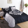 iDouillet 3D Initial "The Real BOSS" Bedding Set for Couple Duvet Cover Sheet Pillowcase Queen King Size Black White Bedlinen
