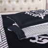 iDouillet 3D Initial "The Real BOSS" Bedding Set for Couple Duvet Cover Sheet Pillowcase Queen King Size Black White Bedlinen