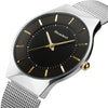 Men's Watches Stainless Steel Band Mesh Analog Quartz Wristwatch Ultra Thin Dial Luxury Watch Men clock male reloj hombre