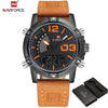 2017 NAVIFORCE Men's Fashion Sport Watches Men Quartz Analog LED Clock Man Leather Military Waterproof Watch Relogio Masculino