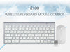 Ultra Compact Wireless Keyboard and Mouse Combo Set 2.4G Wireless Keyboard Moues Combo for Apple Mac Windows XP/7/10 IOS