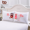 BeddingOutlet Body Pillowcase Mr and Mrs Owls Romantic Pillow Case Soft Pillow Cover Valentine's Day Gift Home Textiles One Pair