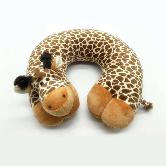 1* Hot Sale Comfortable Soft 4 styles U-shaped cotton Travel Pillow Cartoon Animal Car Headrest Doll Sleeping Easy-Taking