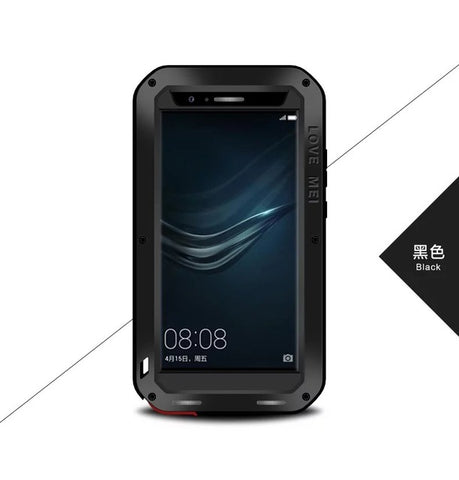 Love Mei case huawei p9 waterproof Shockproof metal cover cases huawei p9 Tempered Glass phone case
